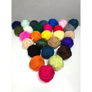 Yarn Ball Sampler Lot 28 Small Acrylic Solids 10.5 oz. Craft Variety